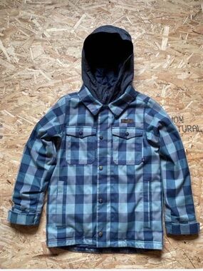 Blue Plaid Burton Ski Hooded Jacket